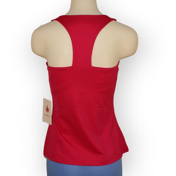 BOAST USA Women Active Tank Medium Fuschia Stretch Bra Racerback Leaf Logo - Picture 5 of 9